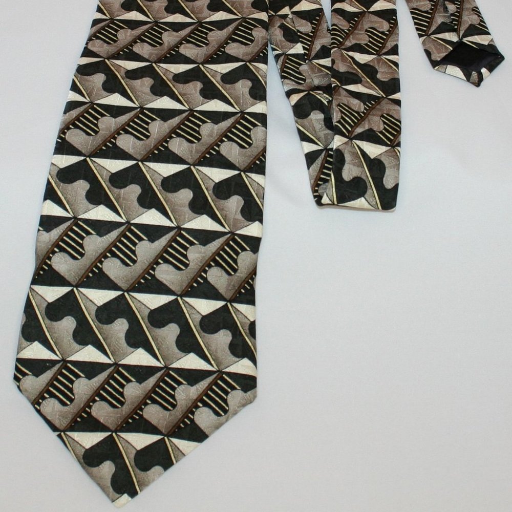 Jay Jacobs Geometric Oak Leaf Silk Tie